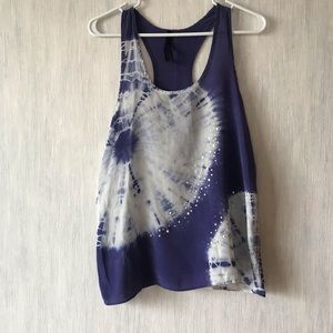 Tie dyed purple racer back tank top